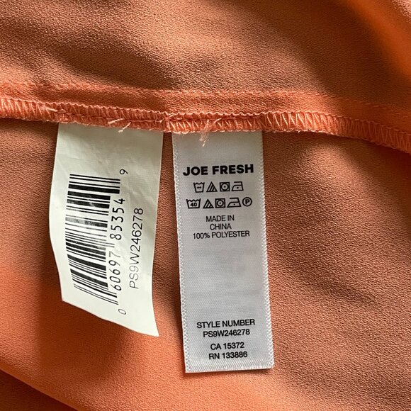 Sheer Peach Sleeveless Round Neck Top Peach Size 1X Joe Fresh - Picture 5 of 5
